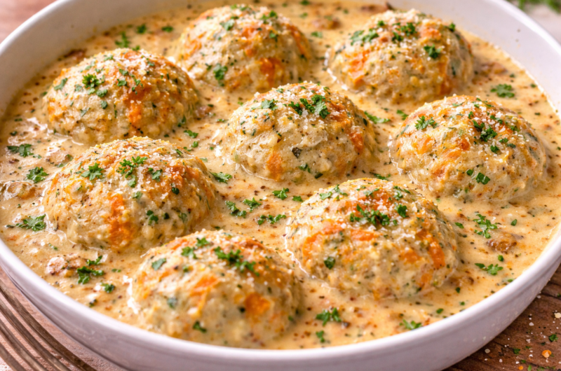 Creamy Garlic Parmesan Meatballs