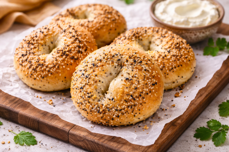 Sourdough Discard Protein Bagels